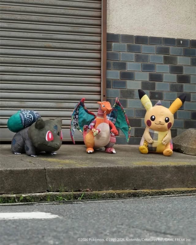 <日本限量聯名😍> Sean Wotherspoon × Pokemon Center 皮卡丘 噴火龍 妙蛙種子 拼布毛絨娃娃