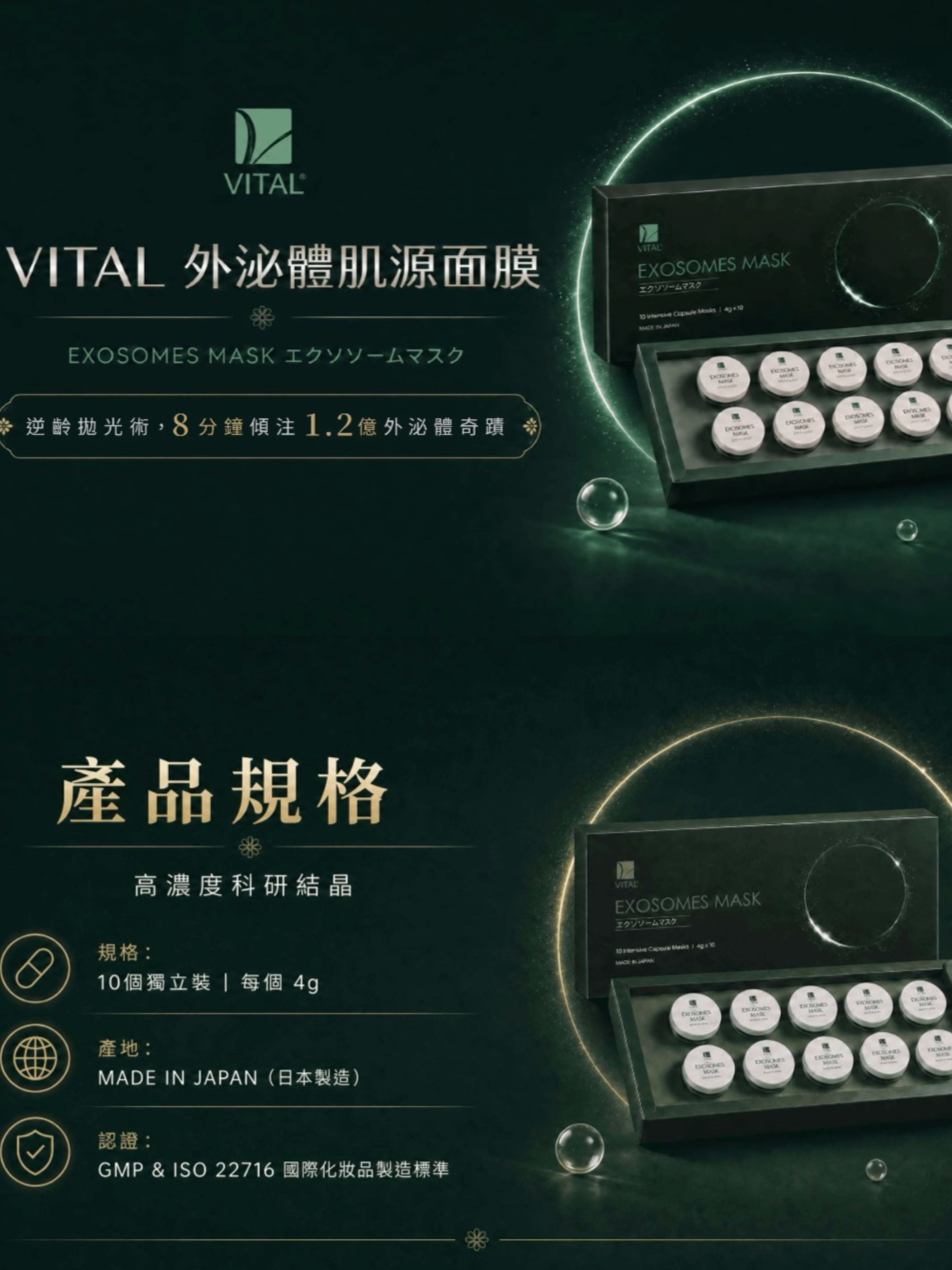 VITAL 外泌體肌源面膜(一盒10個)