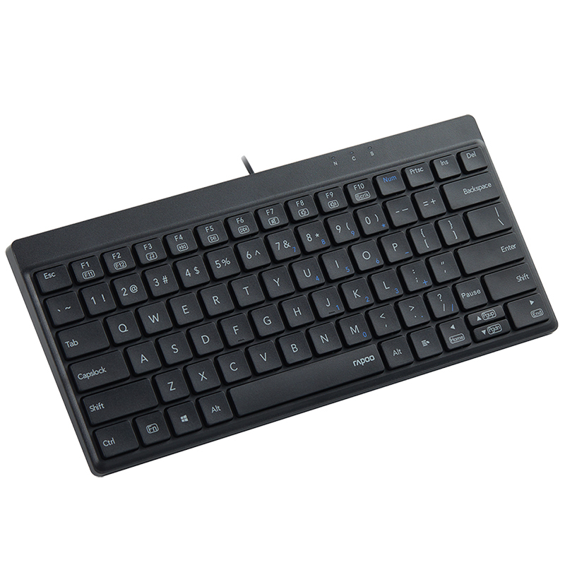 [Official Genuine Product] RAPOO NK8000 USB Wired Compact Keyboard [English Layout / Black] | 80-key space-saving design