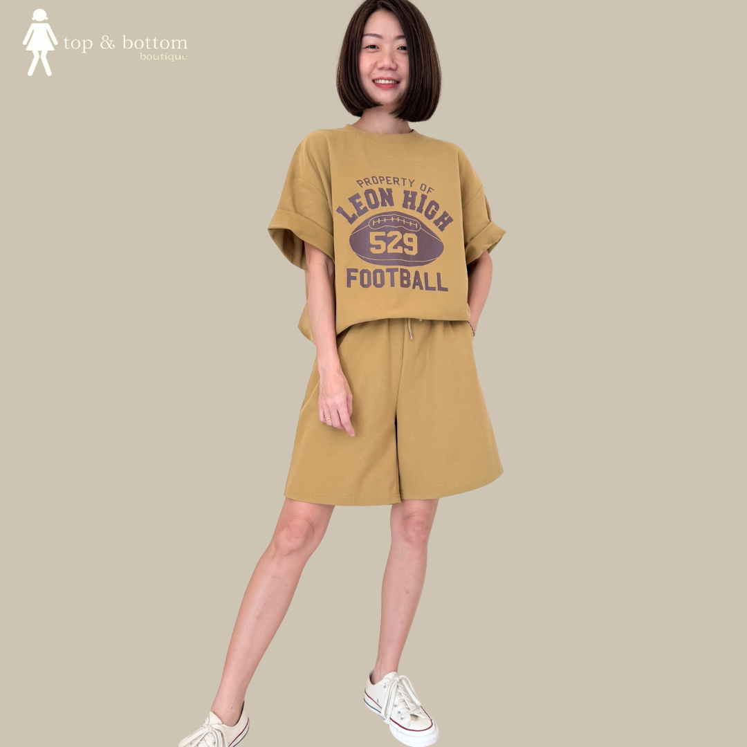 SHORT SLEEVE BASEBALL LONG TEE & SHORTS SET SUIT (2PCS)