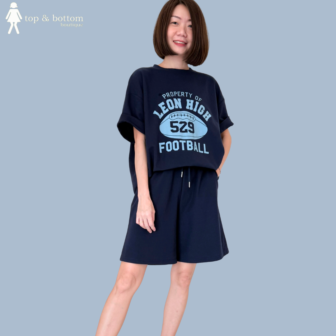 SHORT SLEEVE BASEBALL LONG TEE & SHORTS SET SUIT (2PCS)