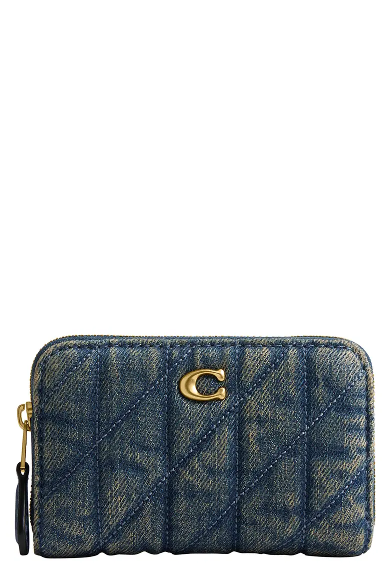 【預購】Coach H072312 Essential Quilting 拉鏈卡包 (藍色)