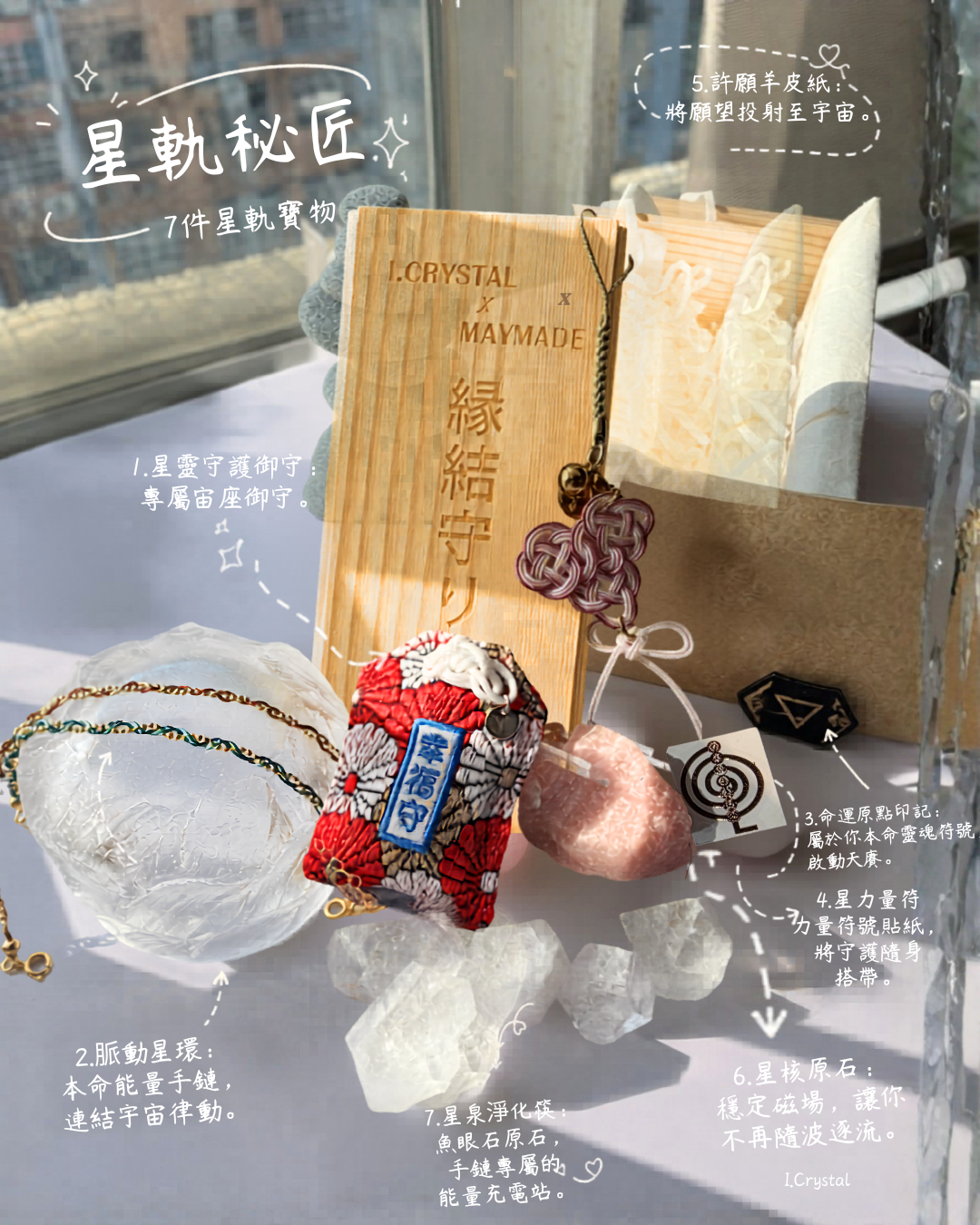 [預訂] G星軌秘匣 (星座 + 事業) (御守 + master手鏈 + 能量石 + 許願羊皮紙 + 能量符 + 本命盧恩符號木牌 + 魚眼石)