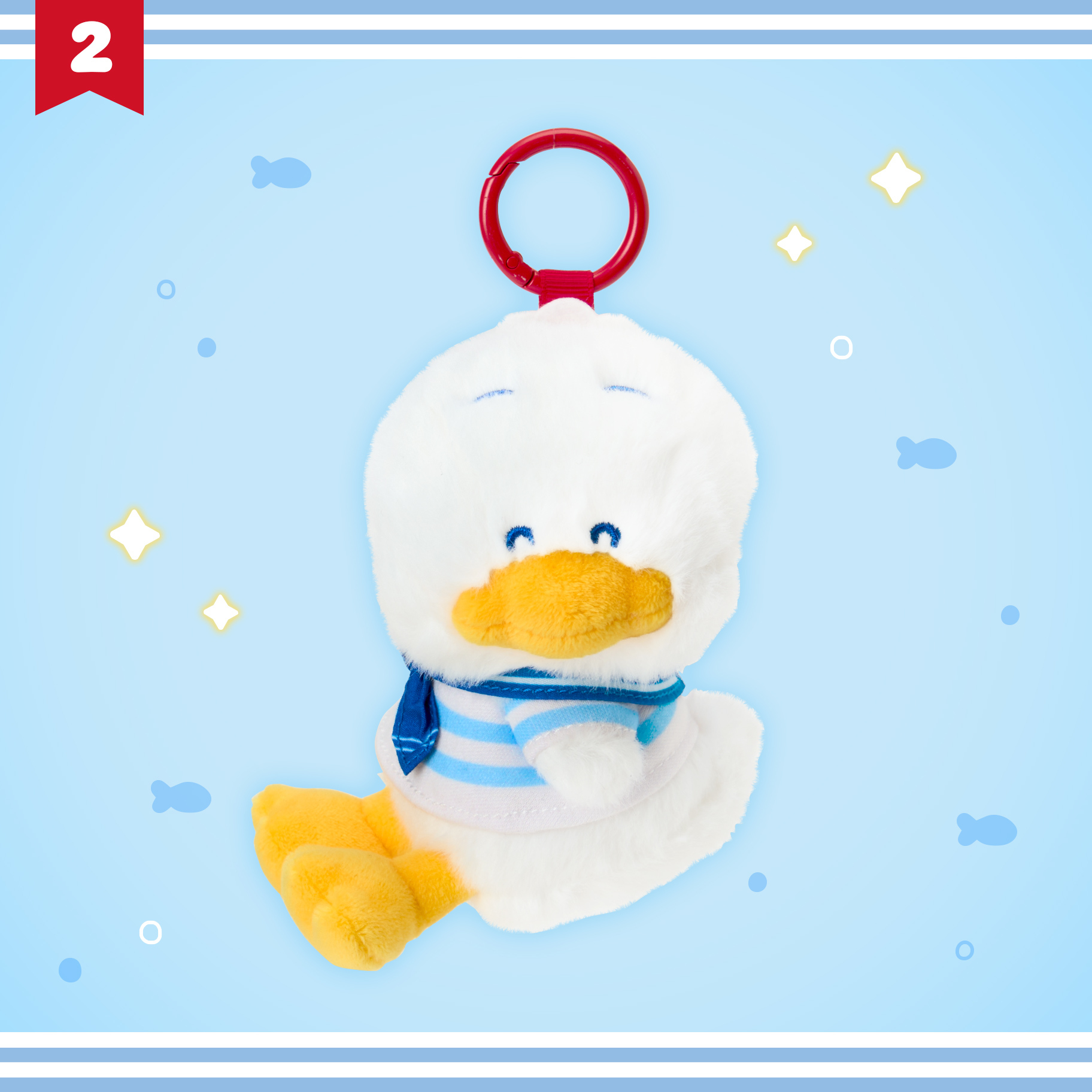 日本 Sanrio Ahirunopekkle AP鴨 生日 夏日航海設計系列 公仔匙扣