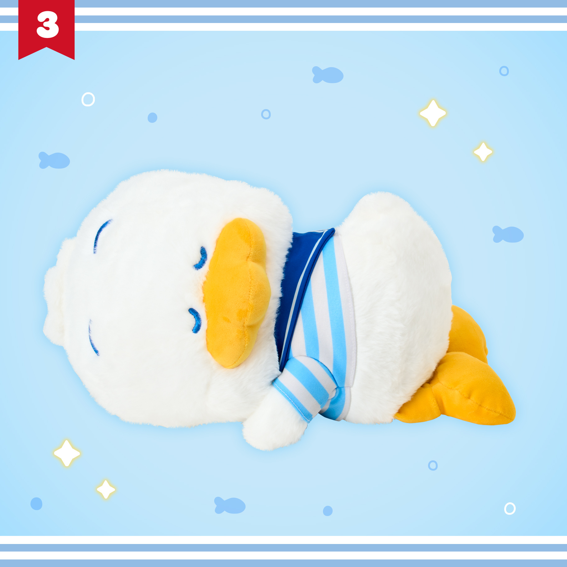 日本 Sanrio Ahirunopekkle AP鴨 生日 夏日航海設計系列 公仔 XL