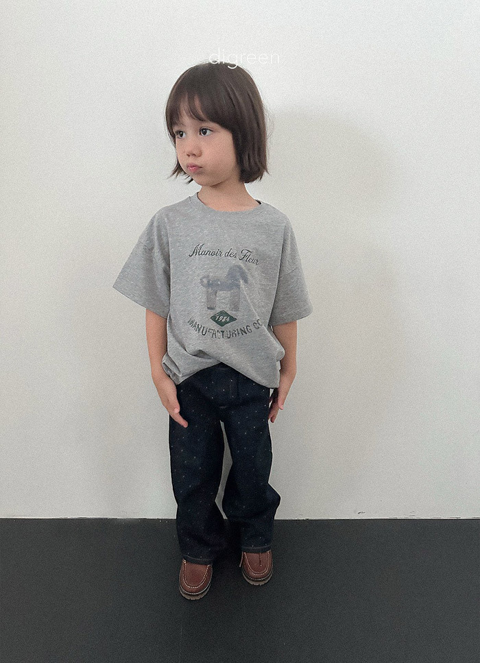正韓秋Digreenkids 兩色白玉點點牛仔褲