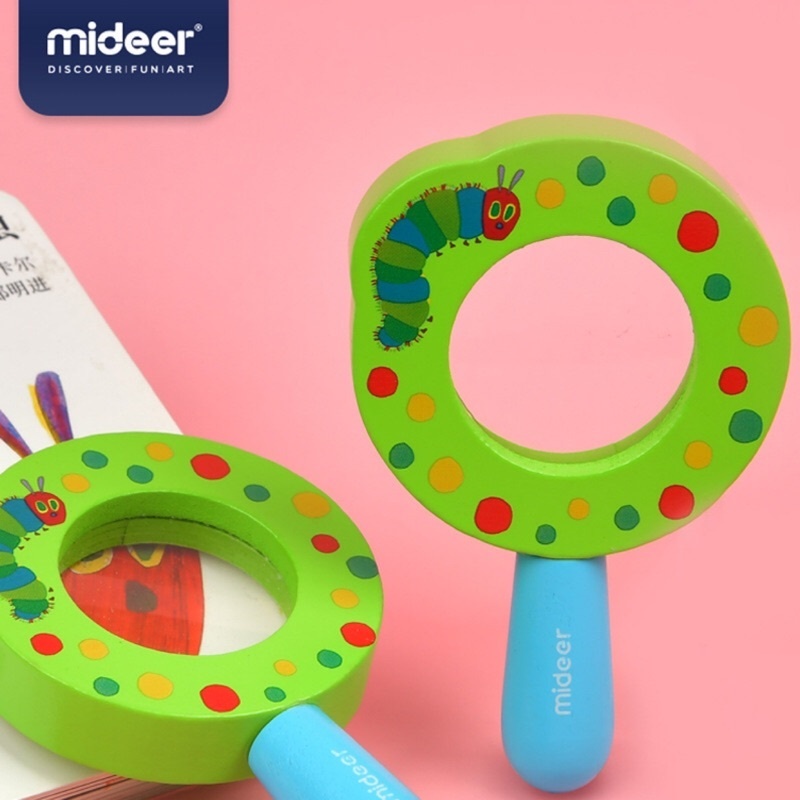 【樂森藥局】mideer 木質放大鏡－好餓的毛毛蟲、自然植物觀察、木製科學玩具