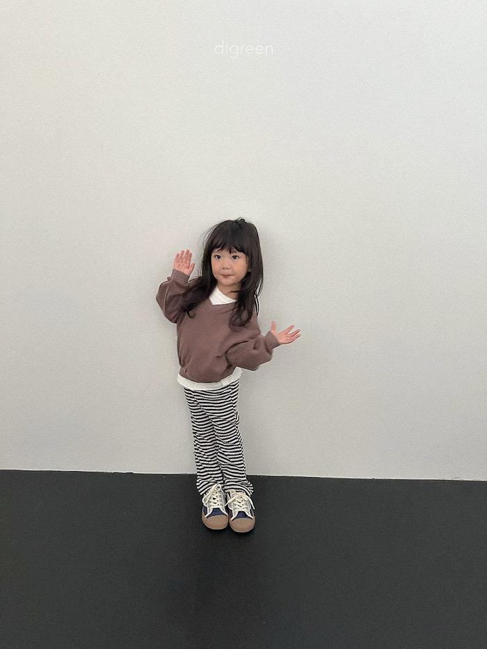 正韓秋Digreenkids 三色條紋內搭褲