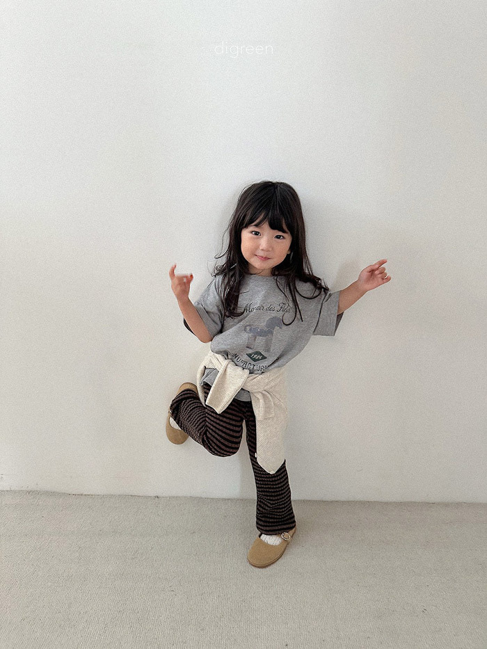 正韓秋Digreenkids 三色條紋內搭褲