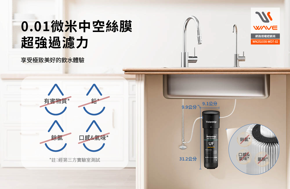 愛惠浦 Waterdrop 10UB 超濾中空絲膜 廚下淨水設備