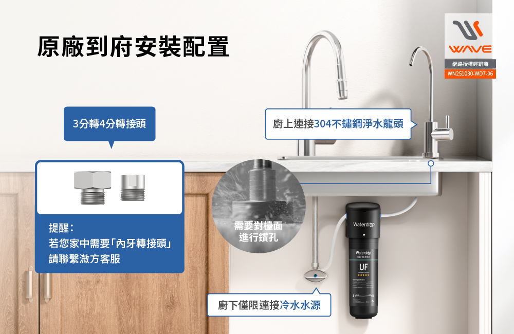愛惠浦 Waterdrop 10UB 超濾中空絲膜 廚下淨水設備