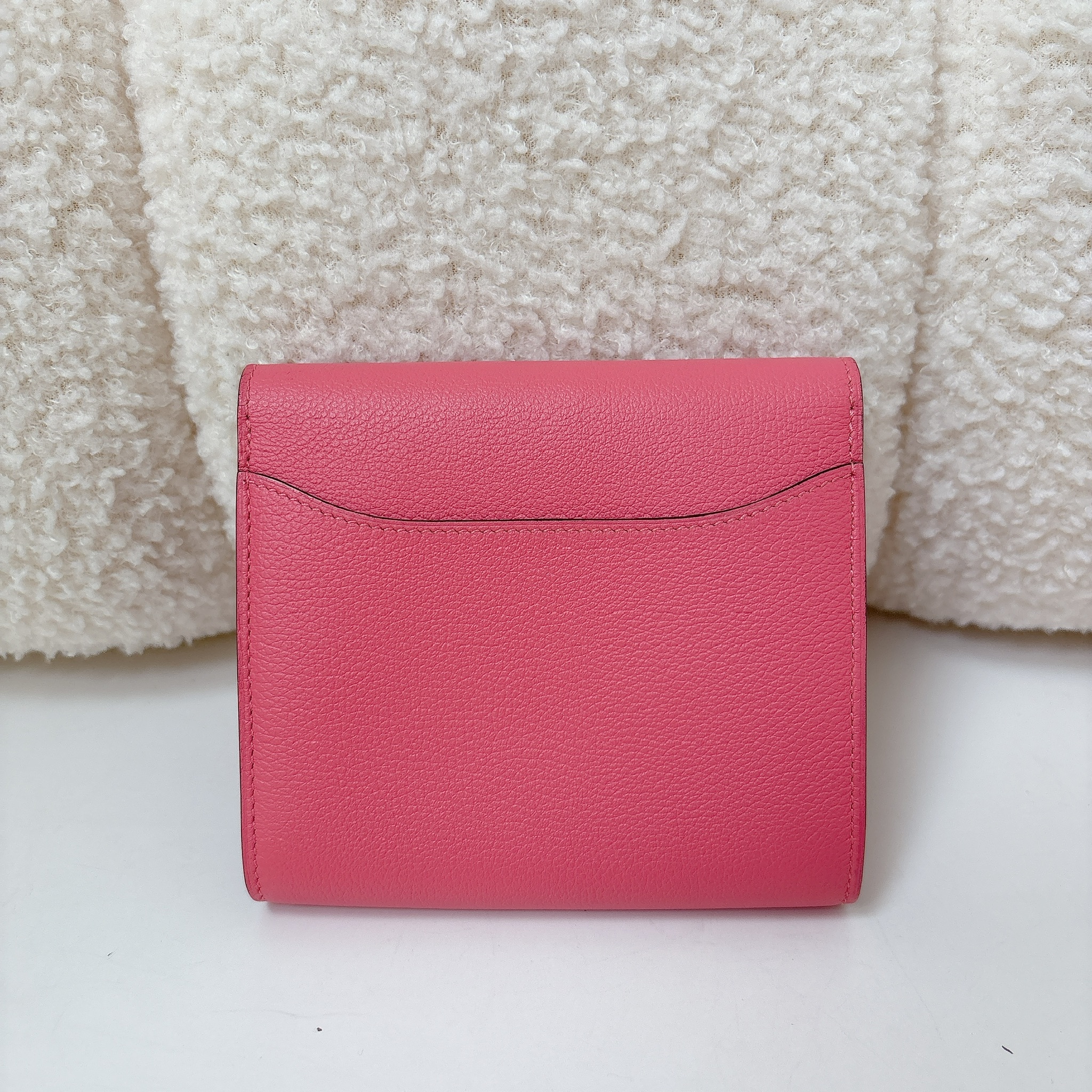 Hermes Portefeuille Constance Compact - Rose Azalee / SHW
