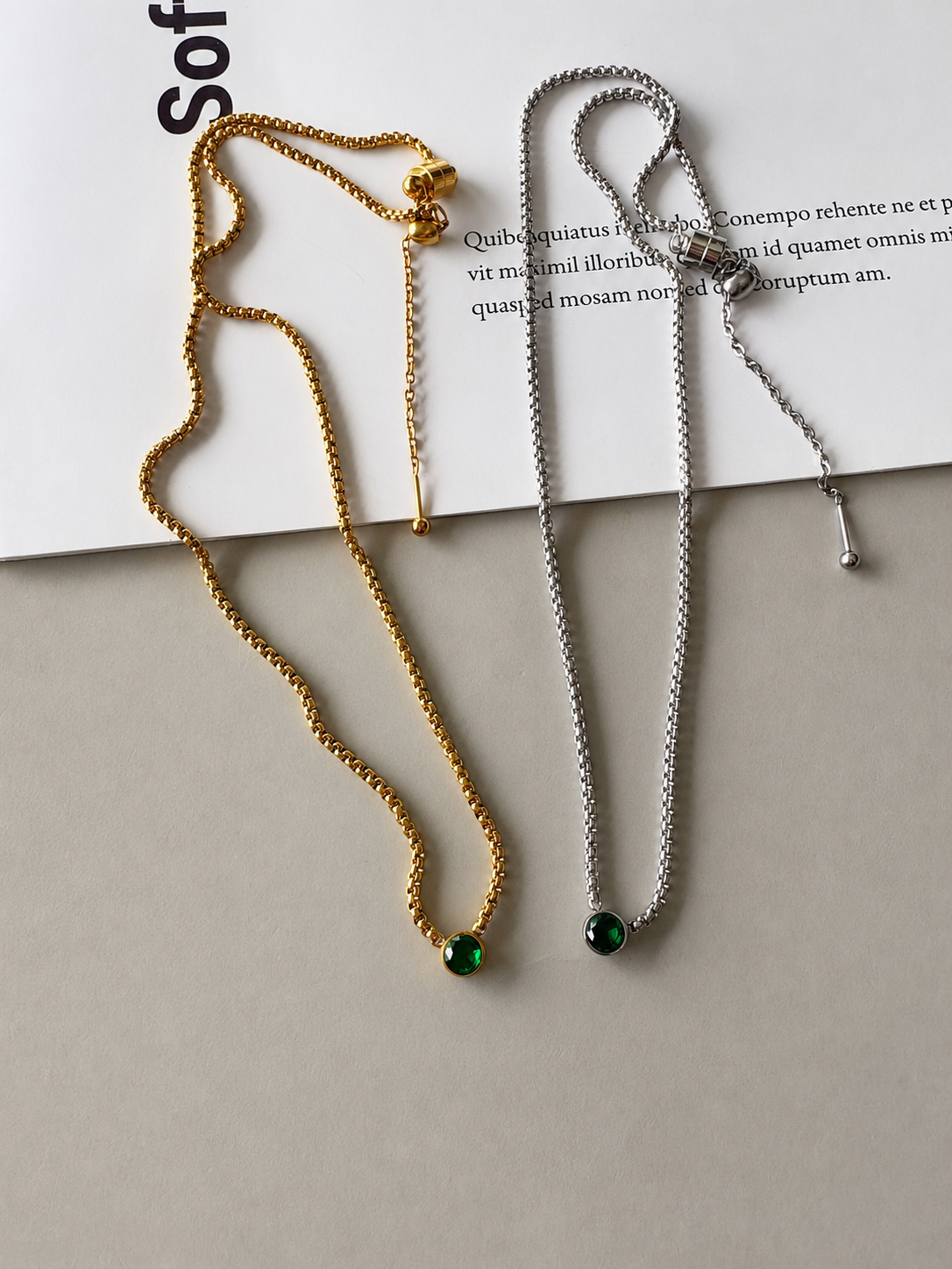 MSA green stone necklace
