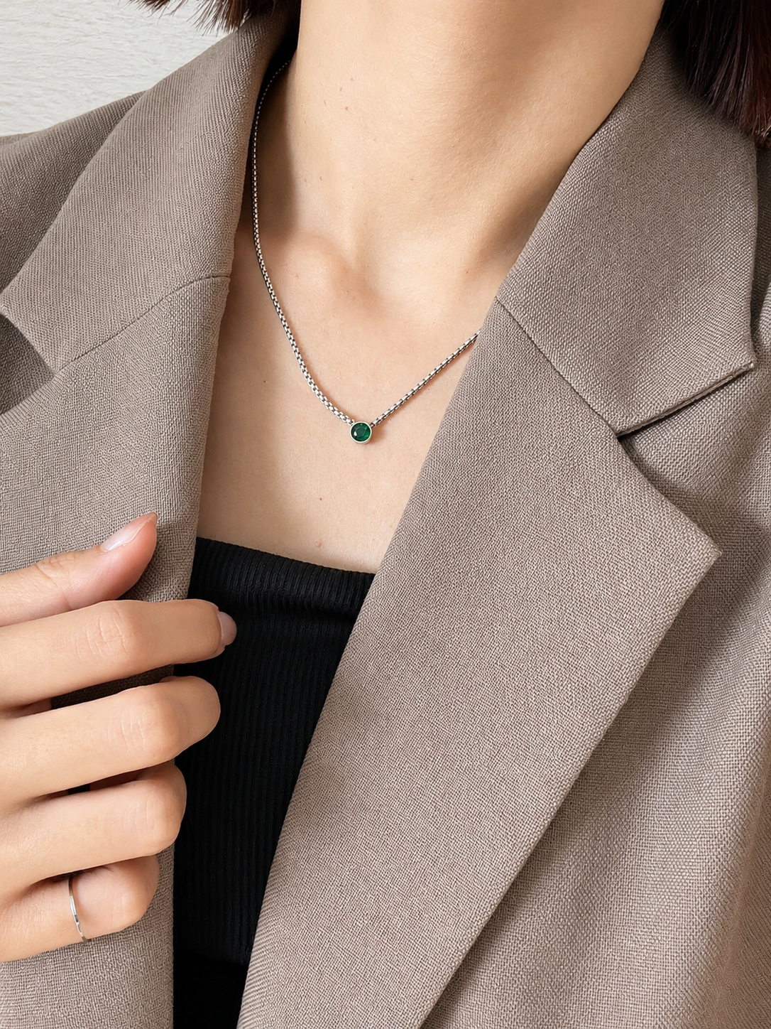 MSA green stone necklace