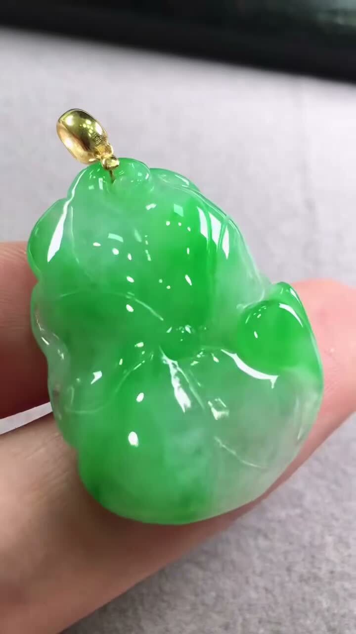 翡翠荷葉,天然翡翠A玉, 緬甸玉, Jade, Jadeite