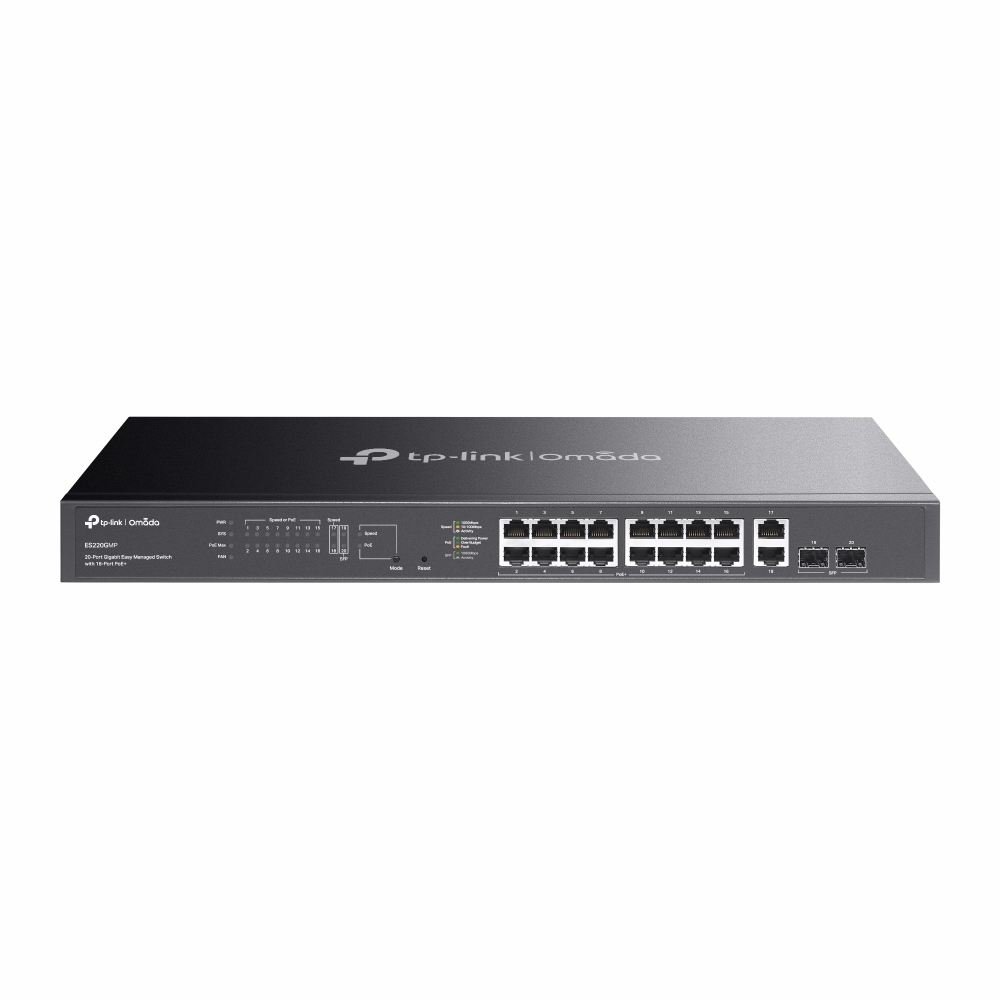 TP-Link ES220GMP Omada 20 埠 Gigabit 簡易管理型交換器 (含 16 埠 PoE+)