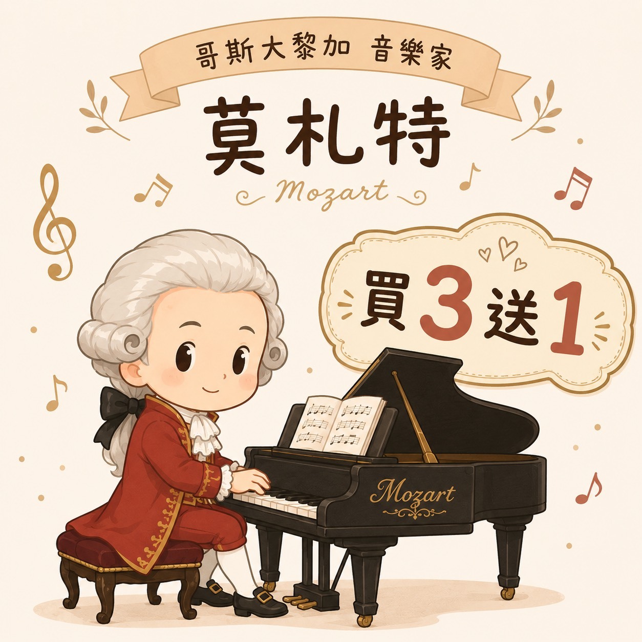 ★音樂家來襲★ 哥斯大黎加 卡內特 音樂家系列 莫札特