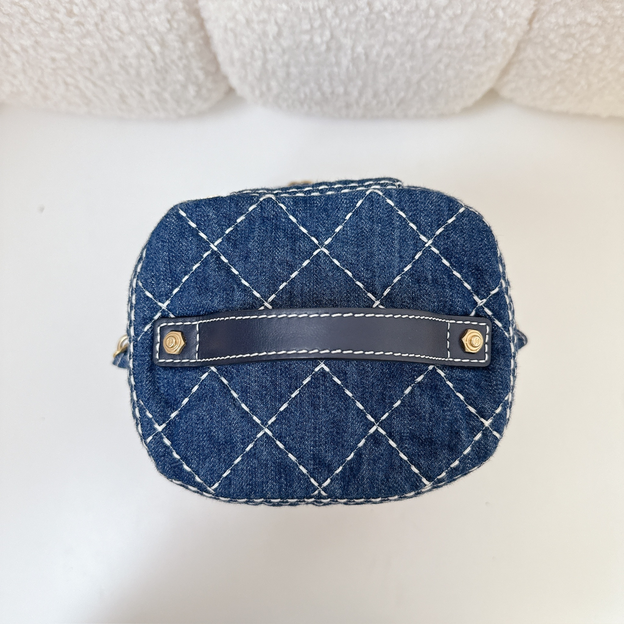 Chanel Quilted Denim Vanity Case - Blue / GHW