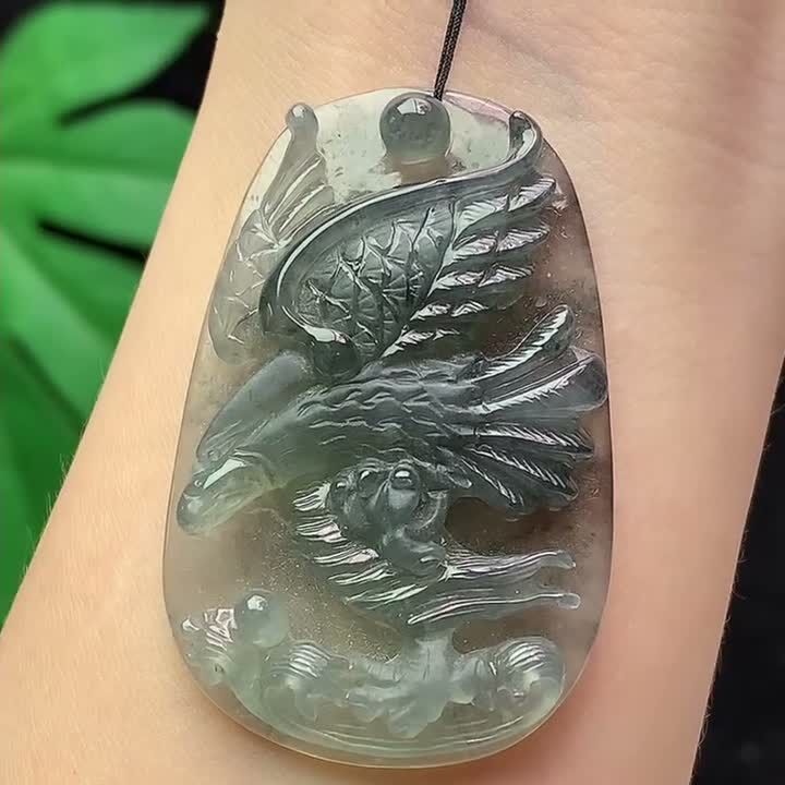 翡翠冰烏雞大展宏圖,天然翡翠A玉, 緬甸玉, Jade, Jadeite