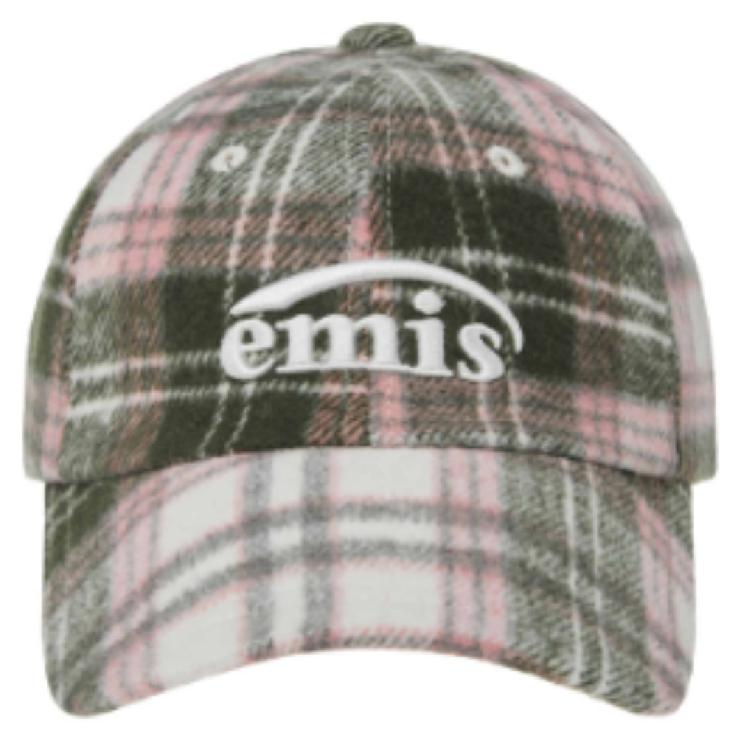 HKCG0723-005 MULTI COLOR CHECK BALL CAP-PINK (A5)