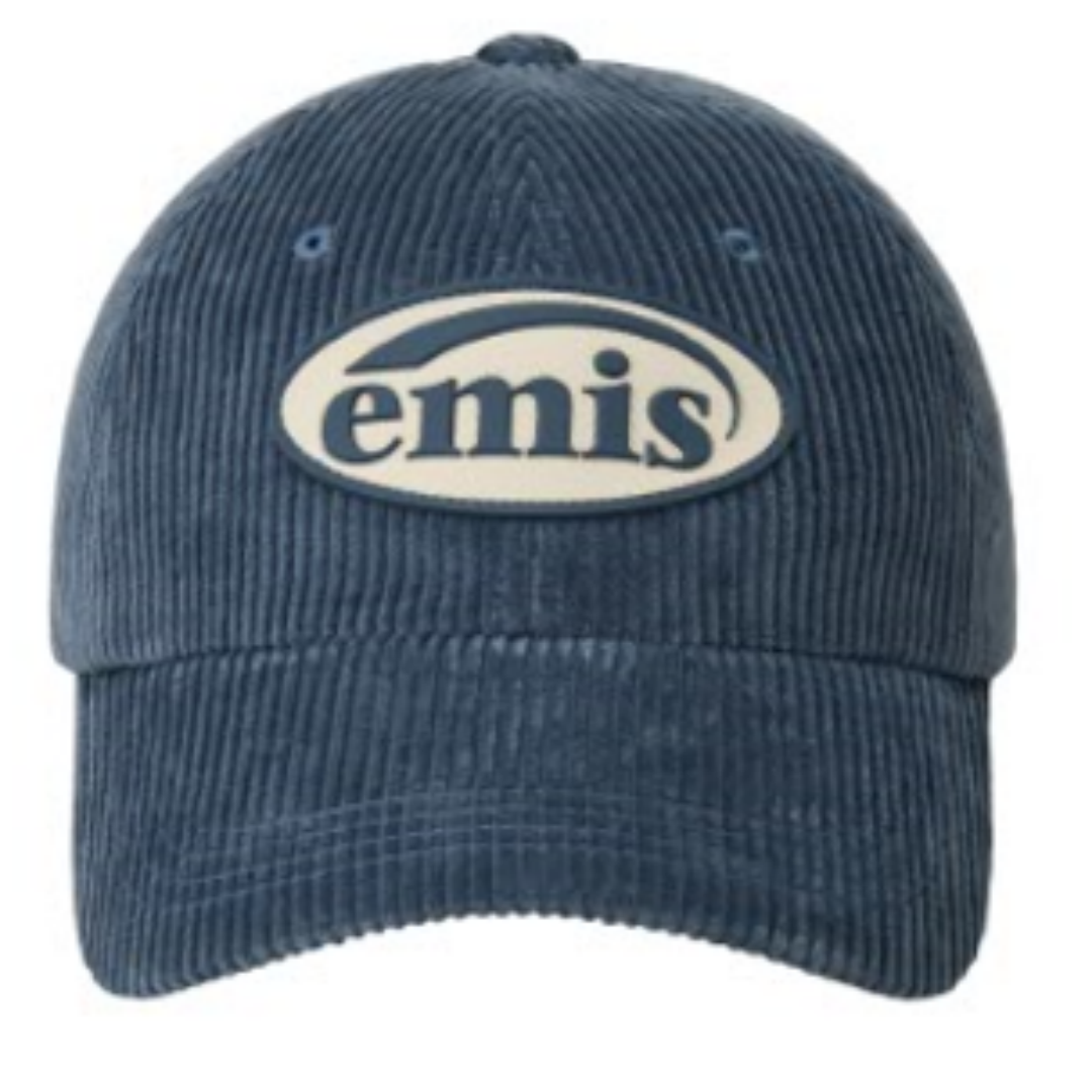 HKCG0723-015 RUBBER PATCH CORDUROY BALL CAP-ASH BLUE (A15)