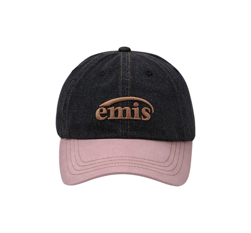 ACC-CCG0723-010 WASHED DENIM BALL CAP-GRAY/PINK (B10)