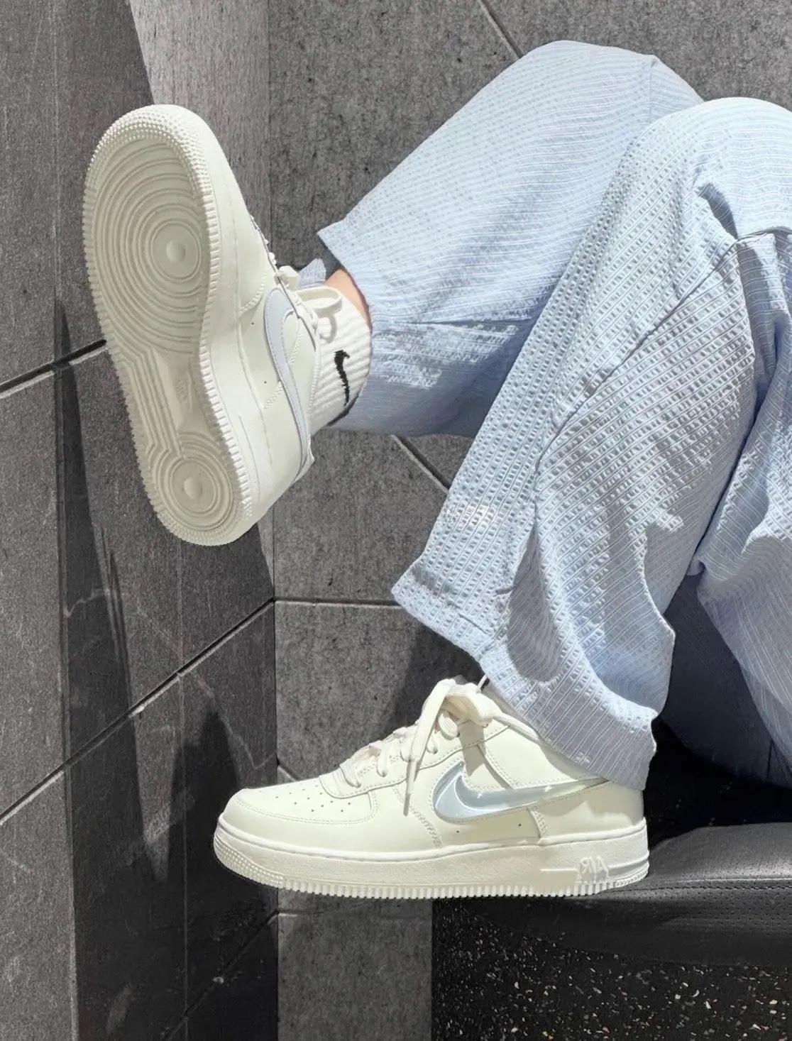 NIKE AIR FORCE 1 GS AF1 寶寶藍 果凍勾勾