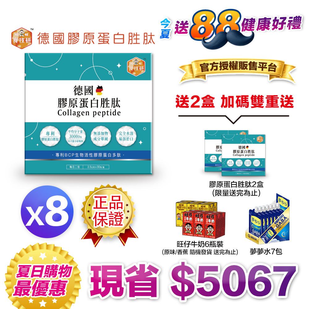 【送二盒＋再拿雙好禮】每日關鍵補給｜穩定支持行動力｜【食技研】德國專利膠原蛋白胜肽-增強行動力(專利FORTIGEL®)八盒入