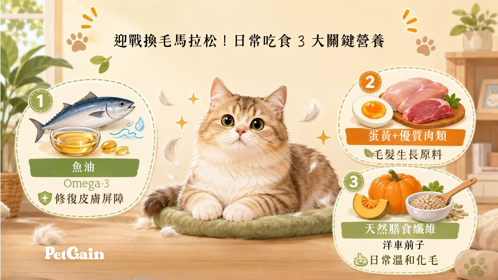 貓掉毛吃什麼好？帶你看懂日常吃食 3 大關鍵營養！迎戰換毛馬拉松