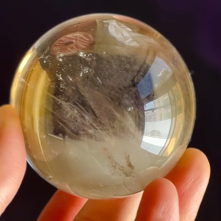 [原石] 白水晶球（附底座） 約 48mm