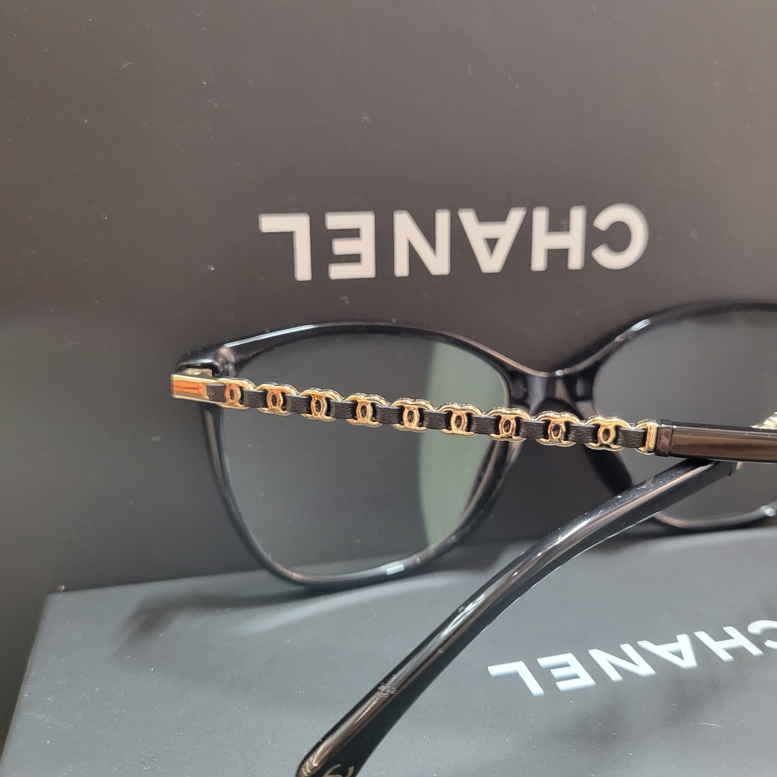 CHANEL CH3408 glasses 皮穿鏈子平光眼鏡