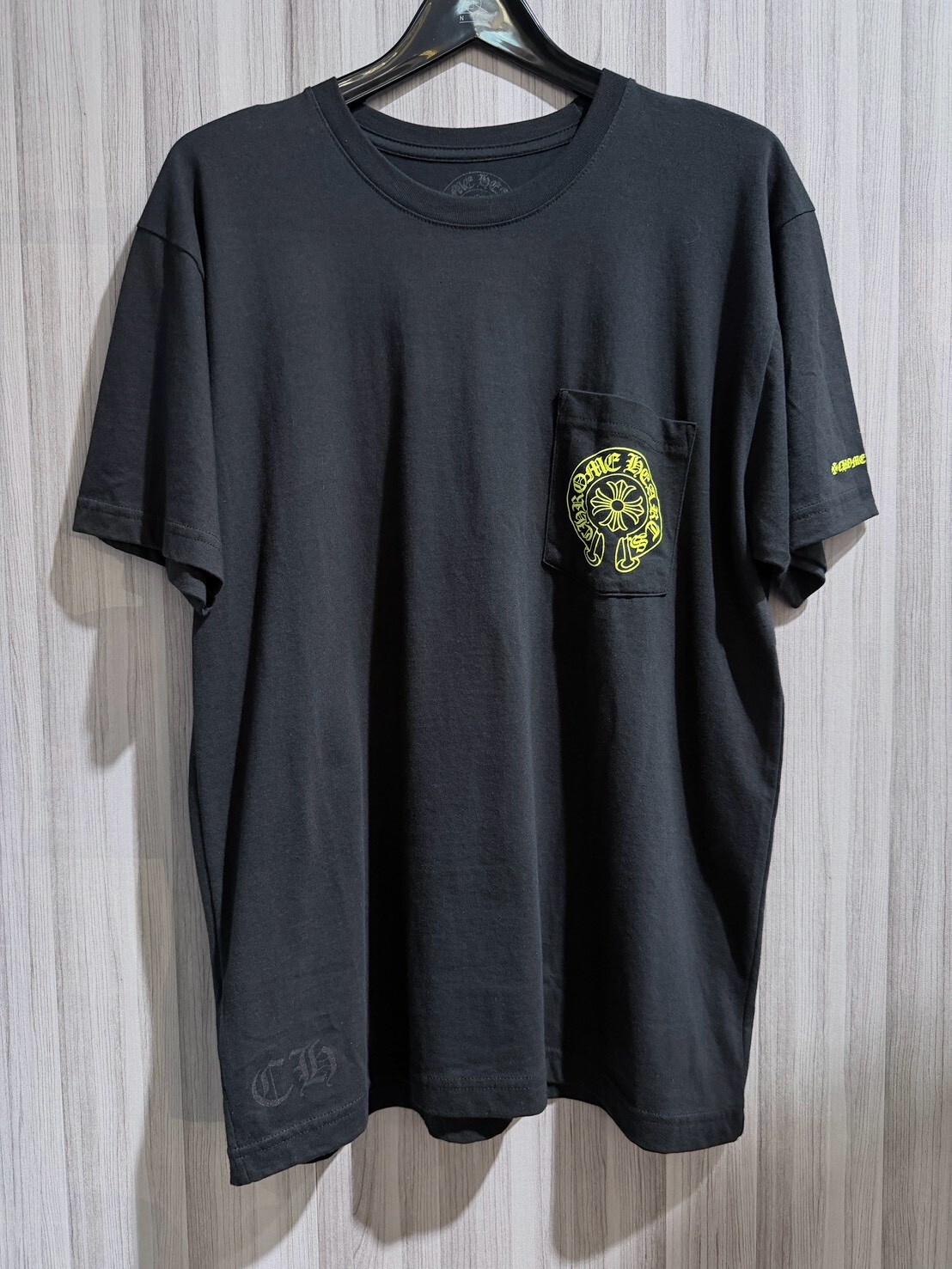 Chrome Hearts 克羅心 螢光黑黃馬蹄十字短袖T