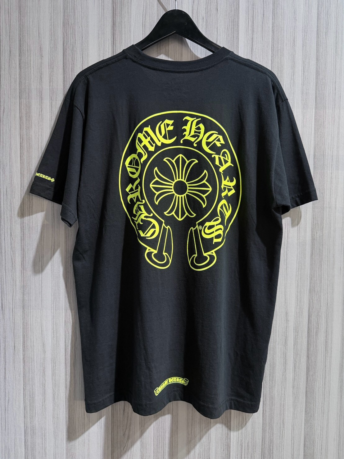 Chrome Hearts 克羅心 螢光黑黃馬蹄十字短袖T