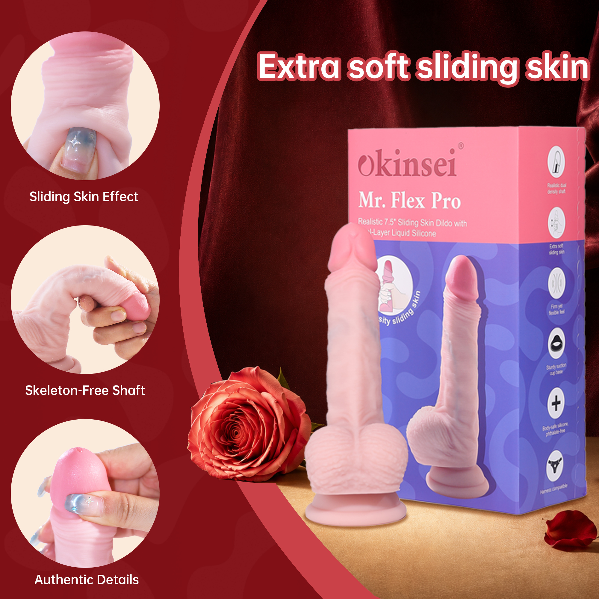 Okinsei Mr Flex Pro 超仿真雙層液態矽膠假陽具