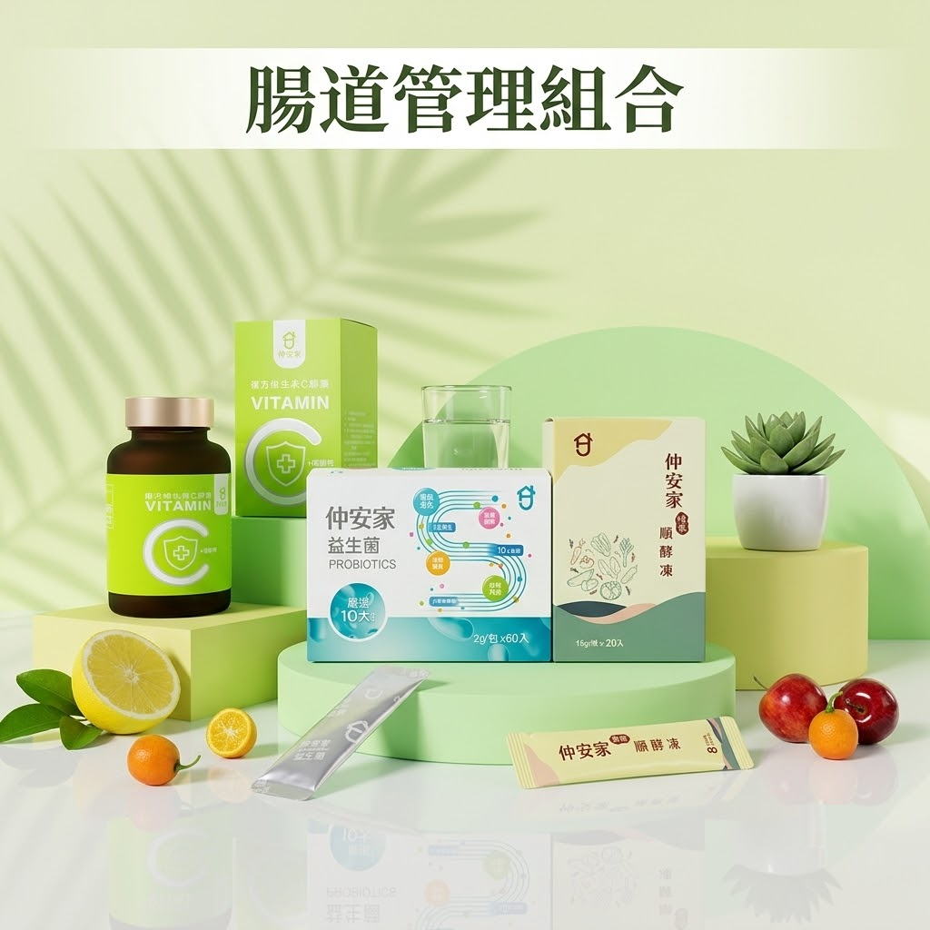 腸道管理組 (益生菌+植萃順酵凍+複方維生素C膠囊)
