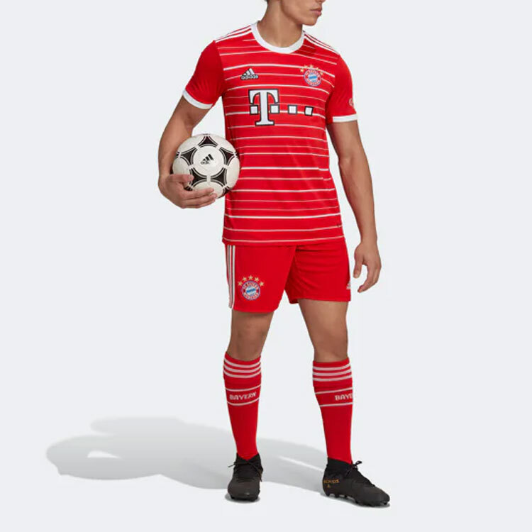【代購】Adidas Bayern Munich Soccer Bottoms Men's Red Moderate Straight Fit Pants H39901