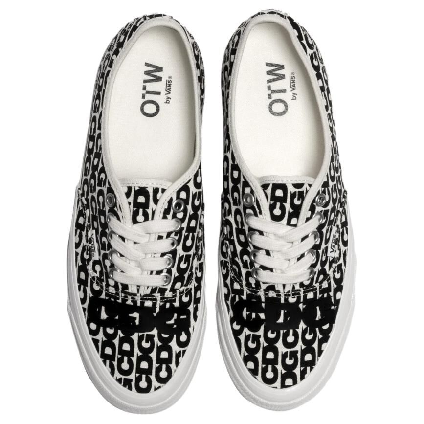 【代購】Vans x Comme Des Garçons Authentic 44 Abrasion Resistant Low top Skateboard Shoes Unisex Black White VN000EEUUY6