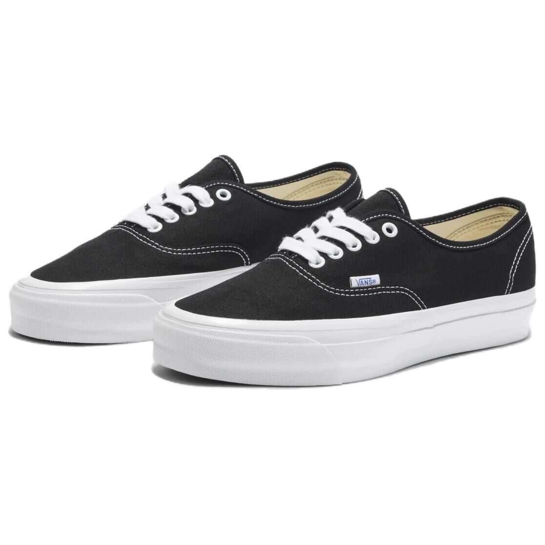 【代購】Vans Lx Authentic Reissue 44 Canvas Low top Skateboard Shoes Unisex Black White VN000CQABA2