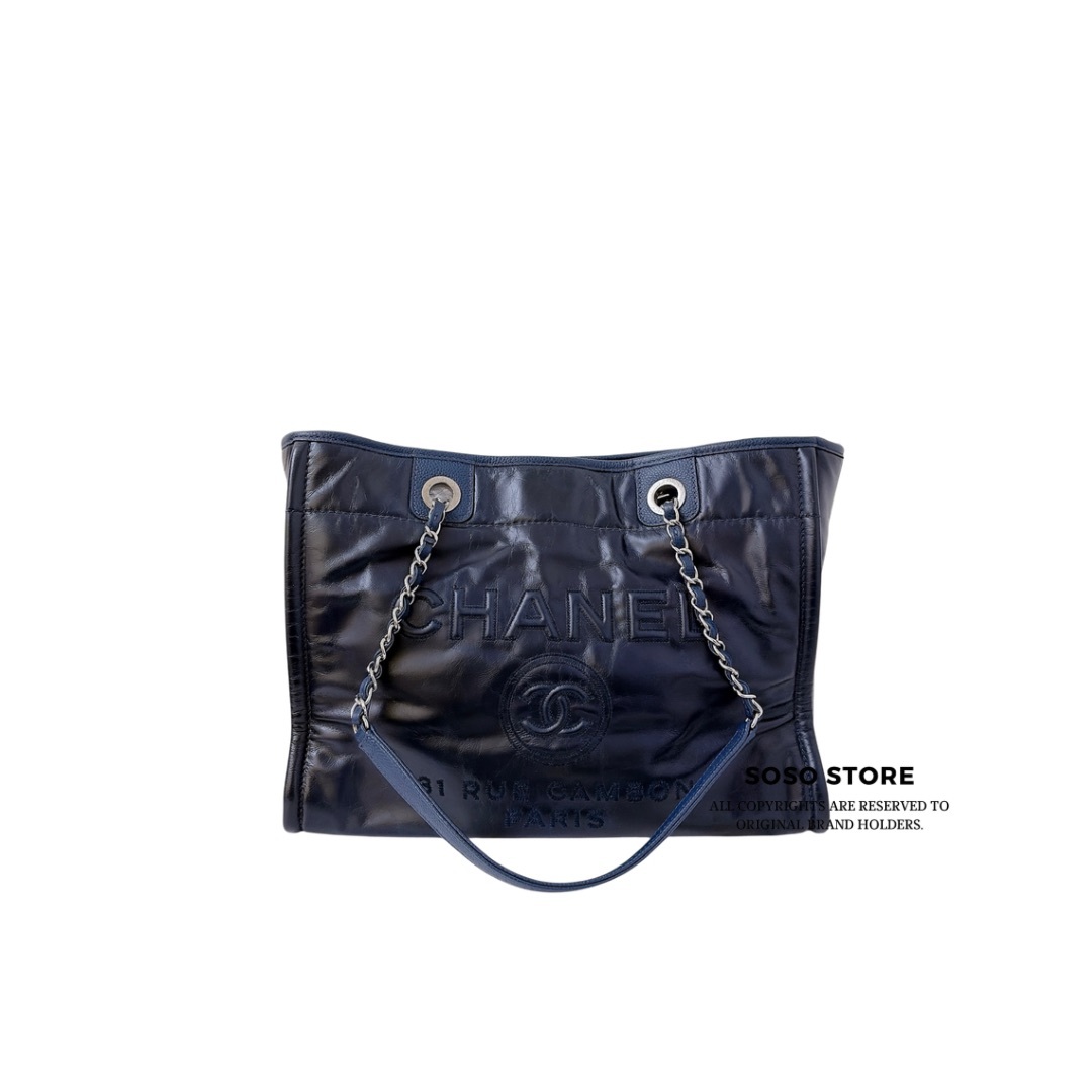 CHANEL Deauville Tote Bag - Blue / SHW