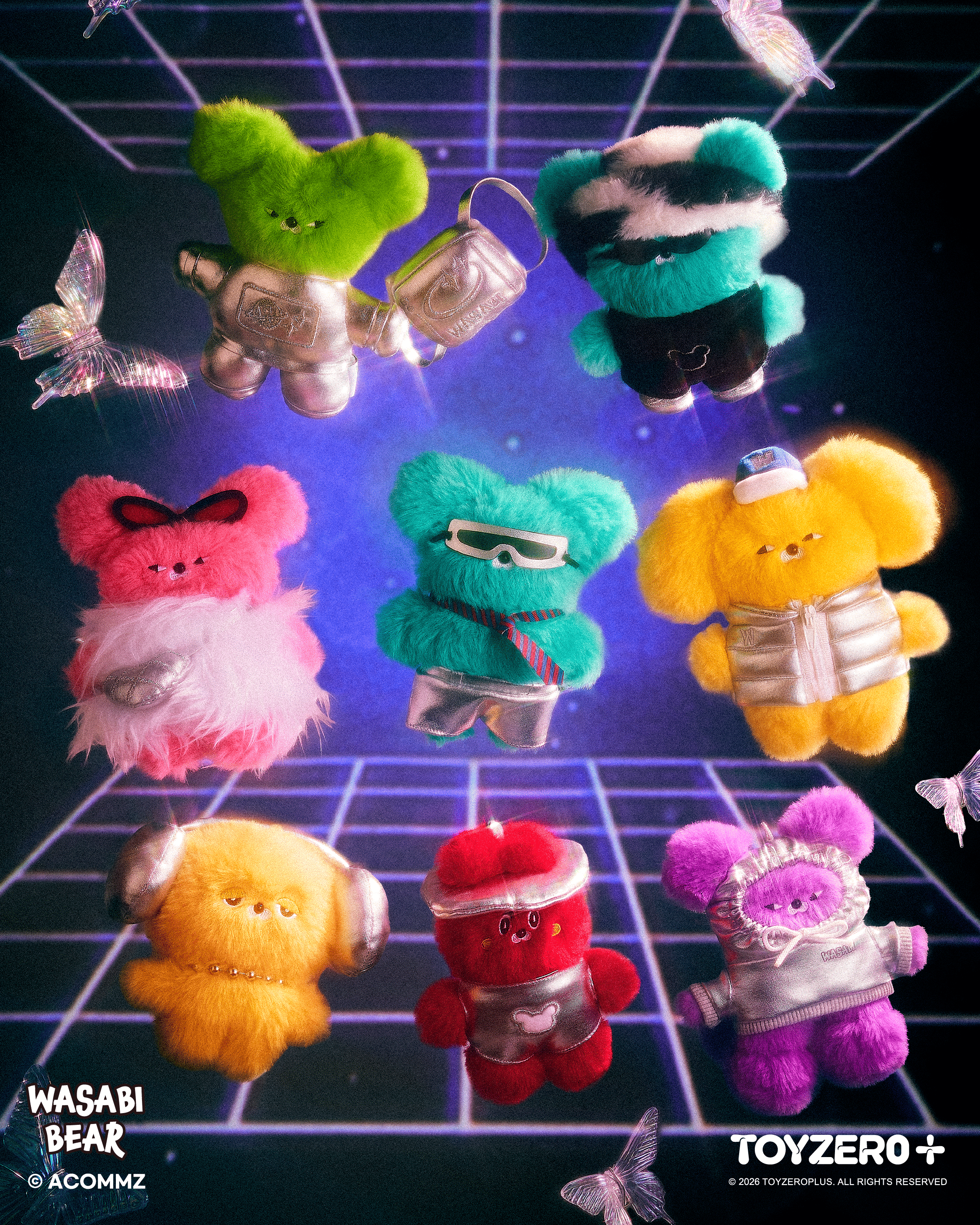 Wasabi Bear - B3K復古未來系列毛絨掛件 (盲盒)