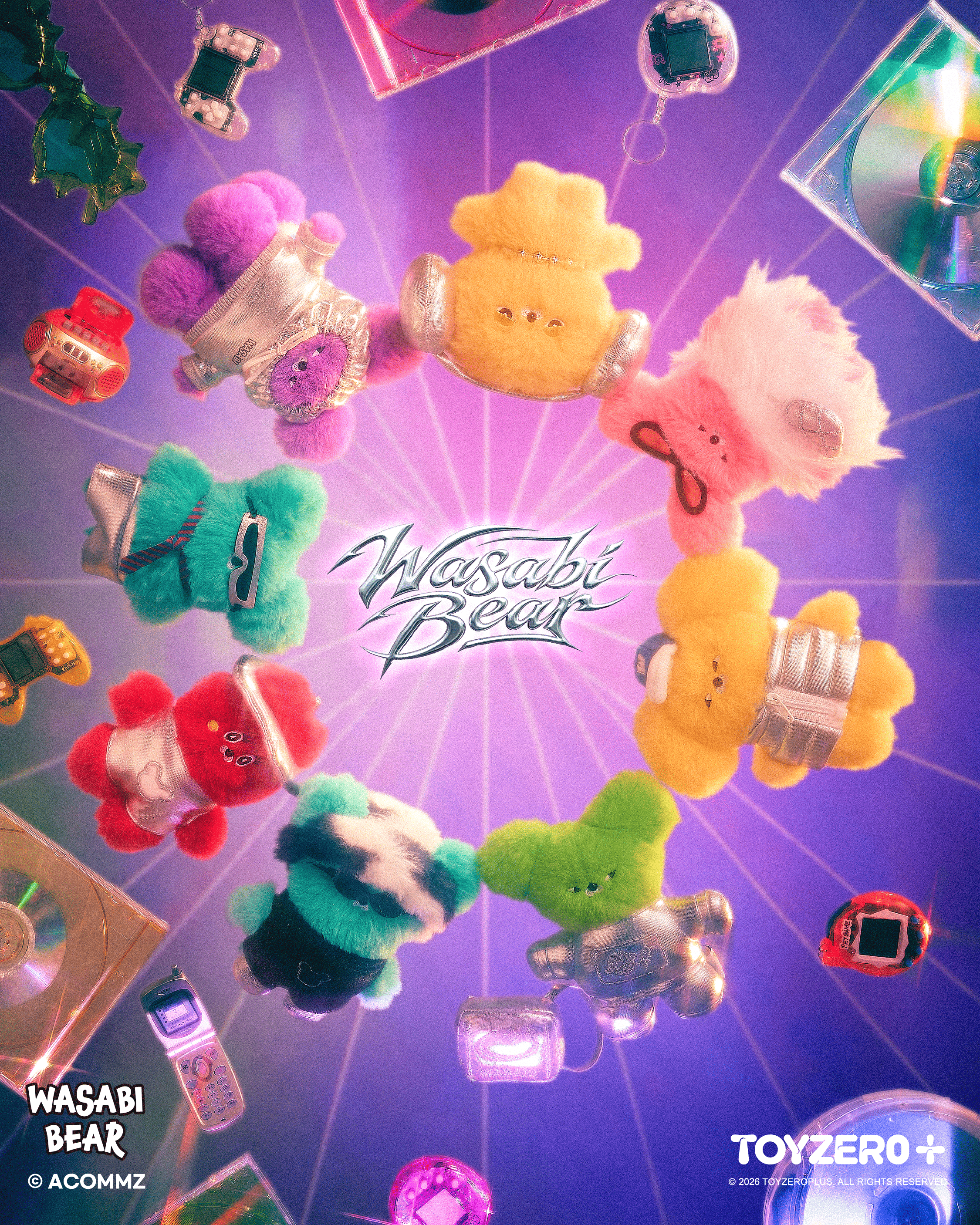 Wasabi Bear - B3K復古未來系列毛絨掛件 (盲盒)