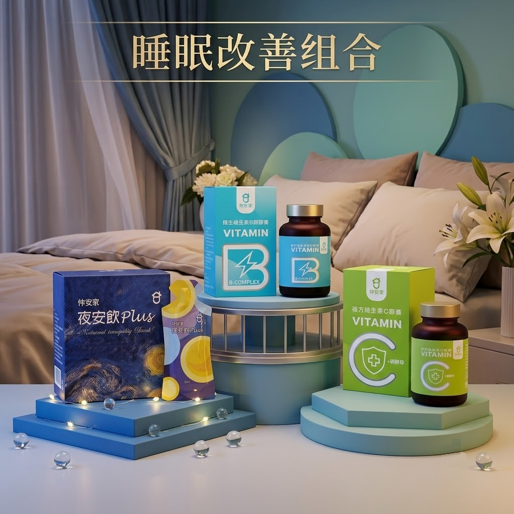 睡眠改善組 (夜安飲Plus+酵母維生素B群+複方維生素C)
