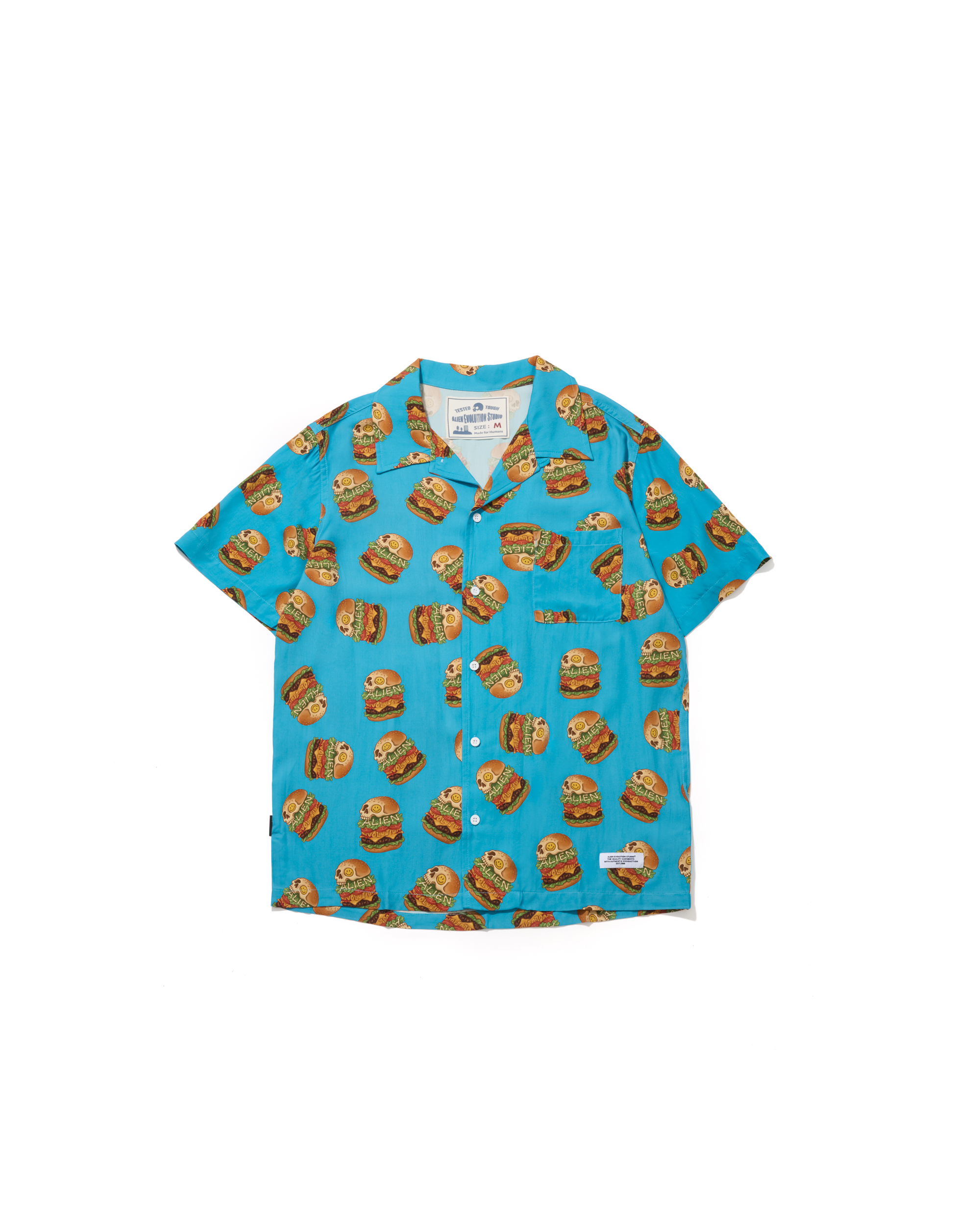 AES DELICIOUS HAMBURGER ALOHA SHIRT