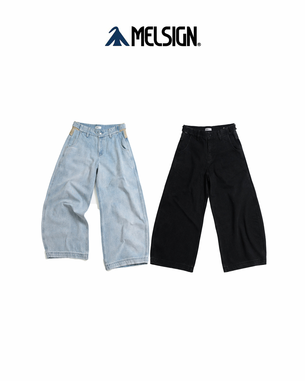 MELSIGN 異材質拼接繭型牛仔褲｜After Hours Panel Jeans（26SS）