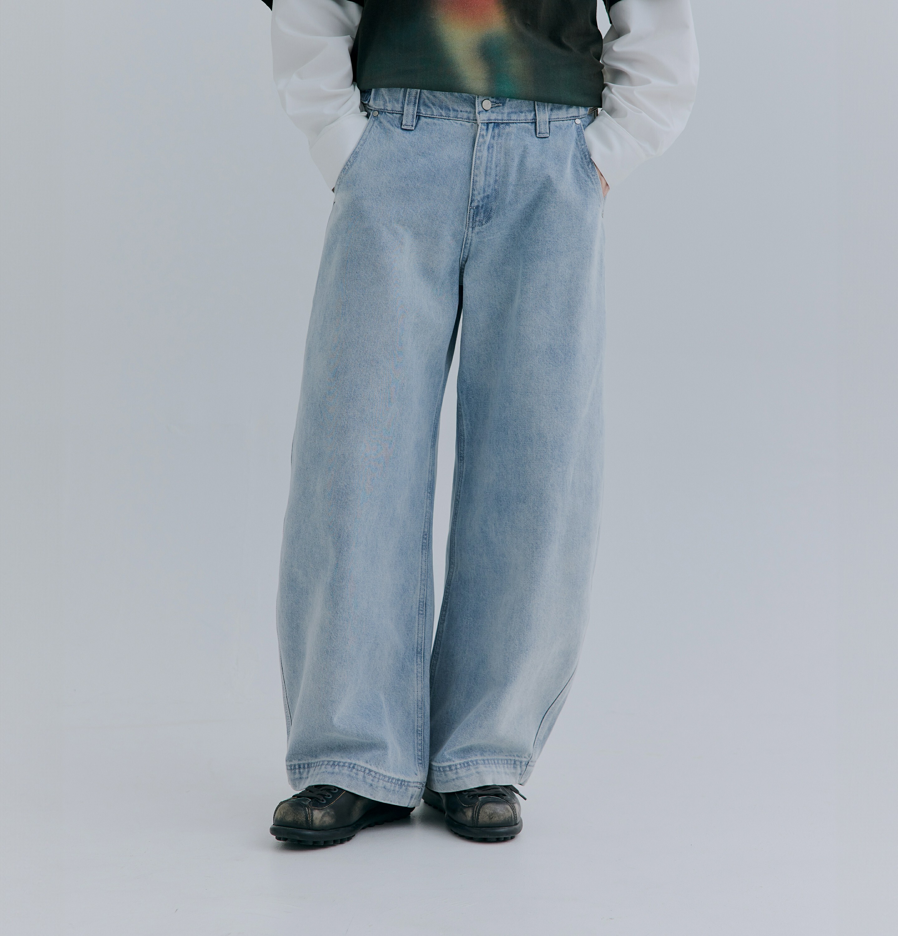 MELSIGN 異材質拼接繭型牛仔褲｜After Hours Panel Jeans（26SS）