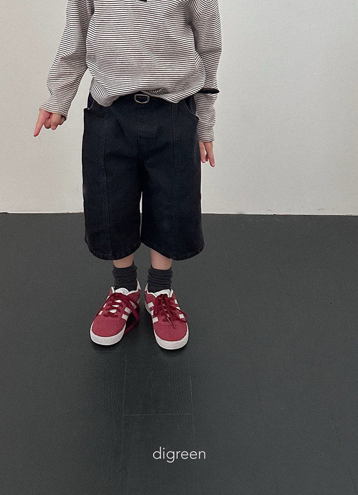 正韓秋Digreenkids 三色日系慵懶感縫線七分褲