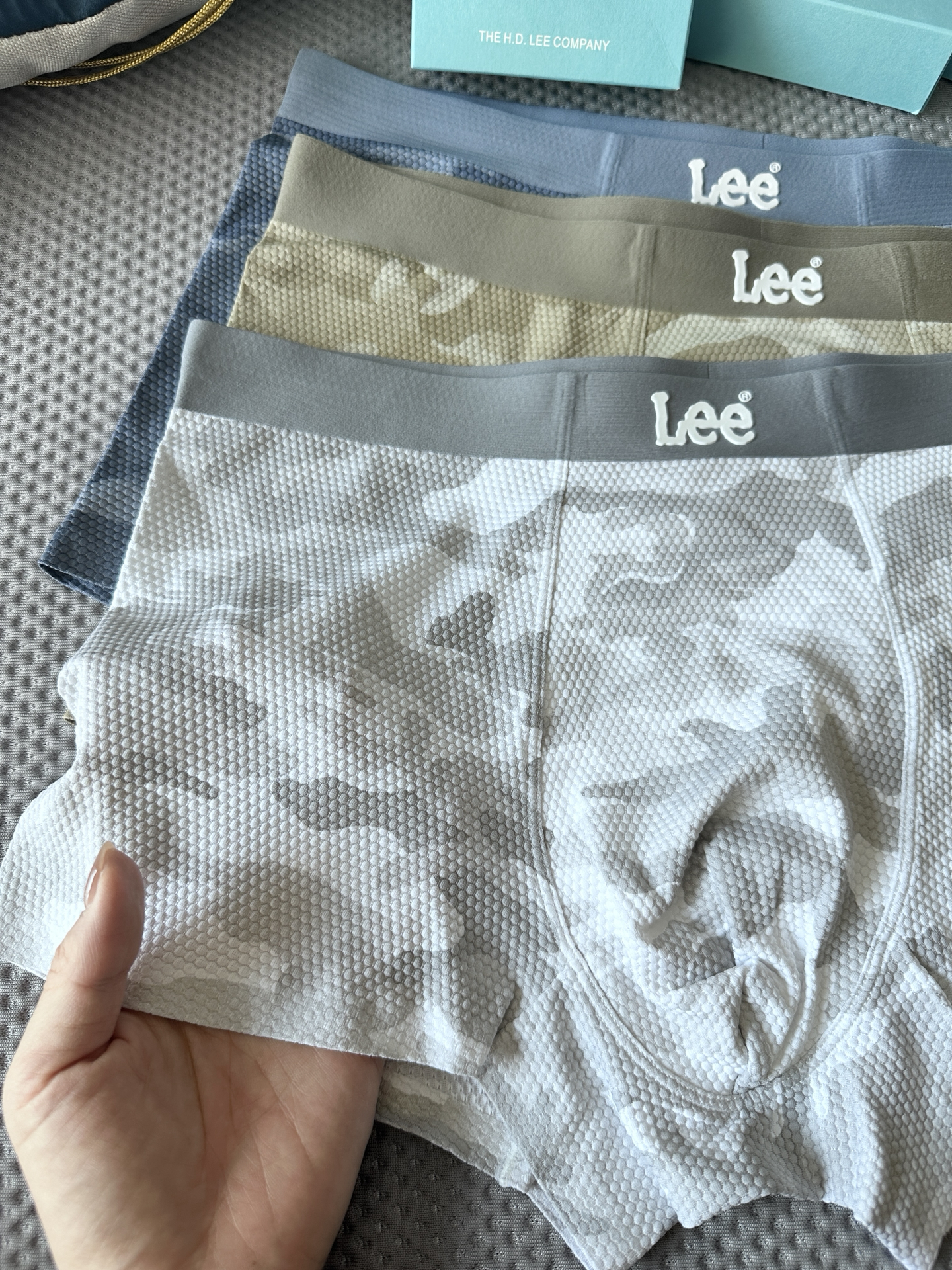 代購-Lee 迷彩 網孔 冰絲 涼感 內褲 四角褲 3條裝