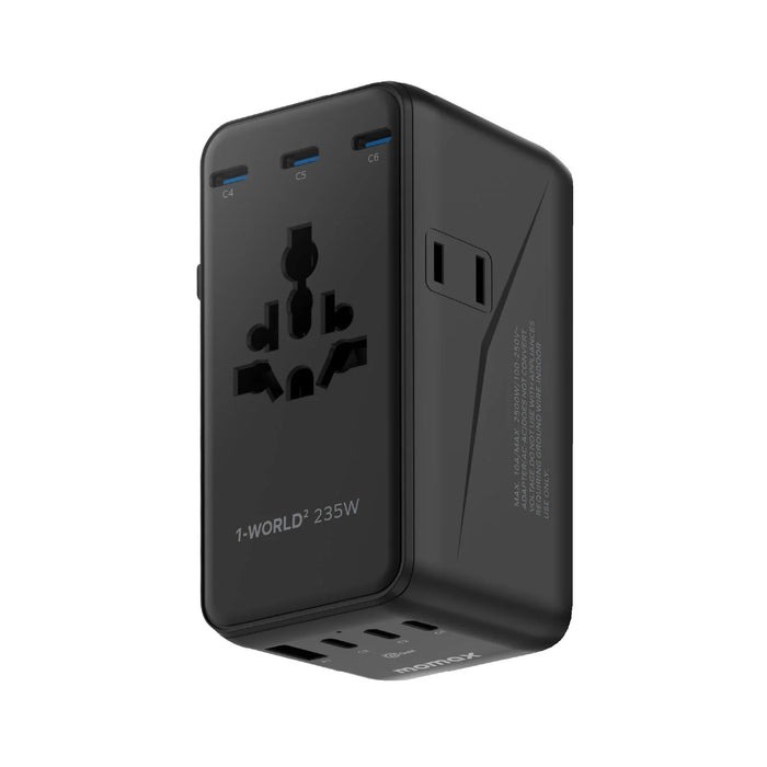 MOMAX 1-World² 235W Dreamer 235 七接口雙 AC 旅行充電插座｜UA33 GaN 快充旅行轉插