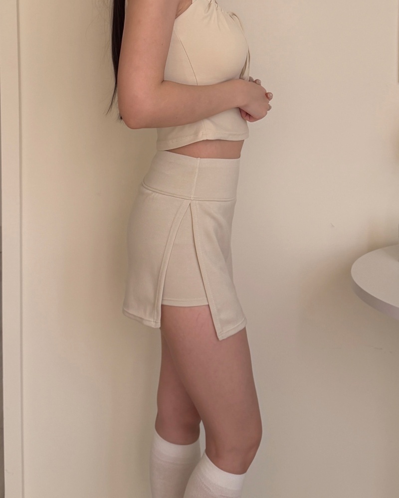 9AM skirt 開衩包臀褲裙 / 冷米白