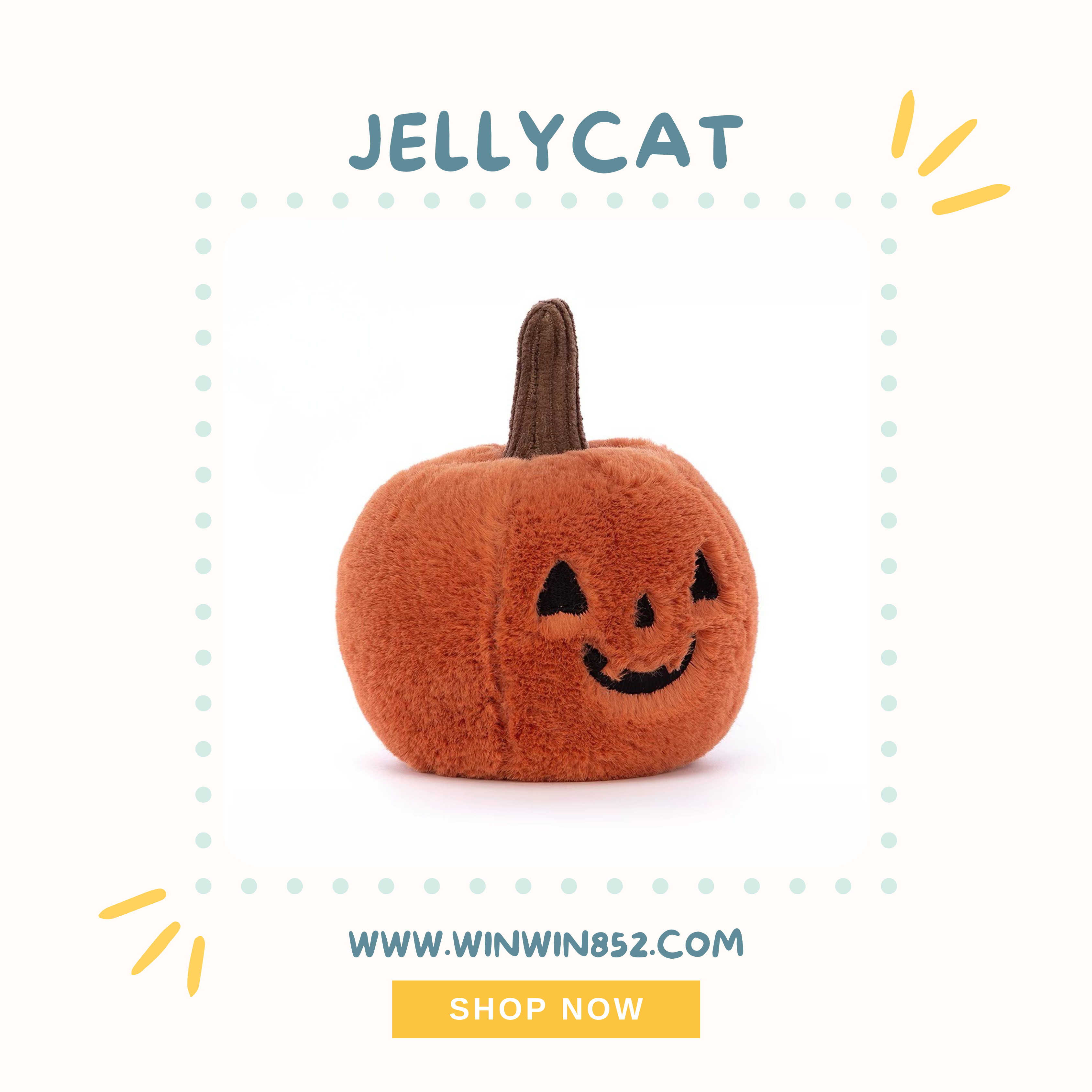 Jellycat Ooky Jack o lantern - 8cm 2024 version